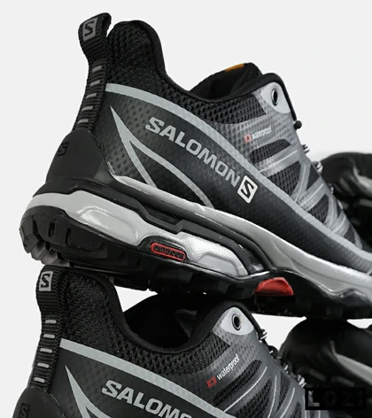 کفش کتانی مردانه و زنانه مشکی طوسی Salomon Waterproof V.2