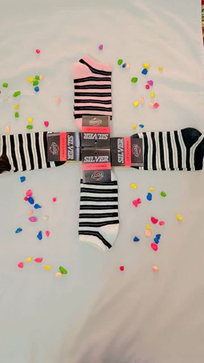 جوراب مچی فانتزی زنانه و دخترانه 12 جفتی راه راه