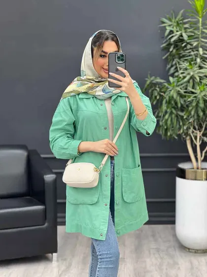 مانتو لینن رنگی سر شانه پاگن