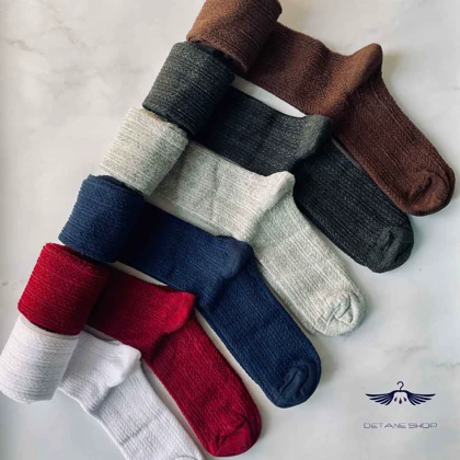 جوراب بلند تا زانو بافت گندمی پاتیک