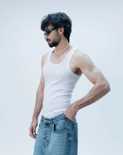 تنک تاپ بیسیک سفید برند موهر mouher