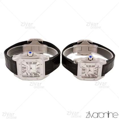 ست ساعت کارتیر مدل سانتوس بند چرمی 105592