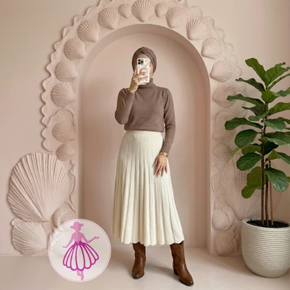 دامن بافت خارجی نیم کلوش در رنگبندی متنوع(کد1424)