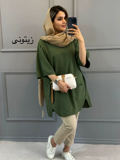 مانتو لینن بغل ( دکمه دارای ایراد جزیی)