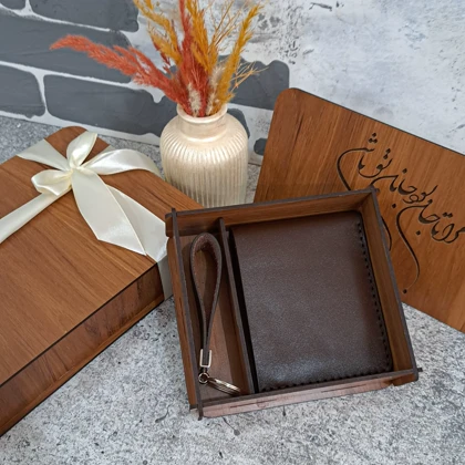 کیف پول چرم جیبی مردانه مدل 2لت قهوه ای ساده