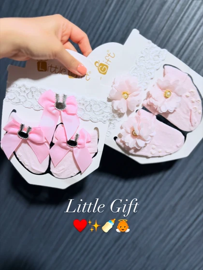 پک جوراب و هدبند نوزادی