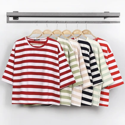 تیشرت فول باکسی راه راه