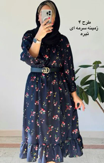 پیراهن کرپ حریر نهال سری 4