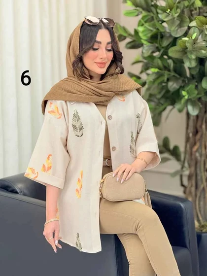 شومیز نچرال طرح دار