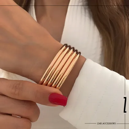 دستبند النگویی آینه‌ای گرد