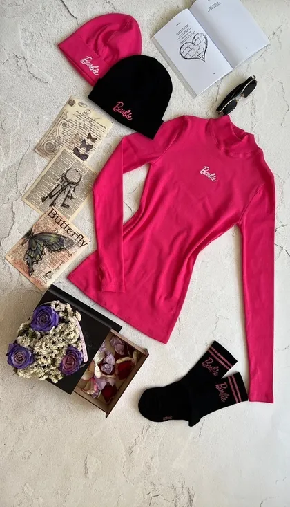 بلوز آستیندار باربی pink