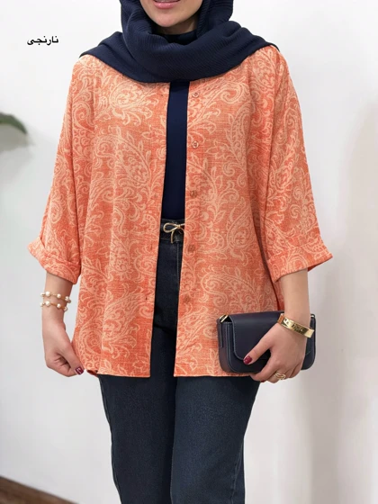 تونیک مانتویی لینن آبرنگ