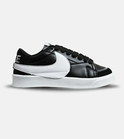 کفش نایک مردانه و زنانه مشکی سفید Nike Blazer Low 77 Jumbo