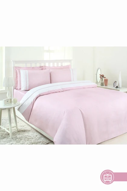 سرویس روتختی دو نفره Özdilek مدل Soft Linen ساتن - صورتی