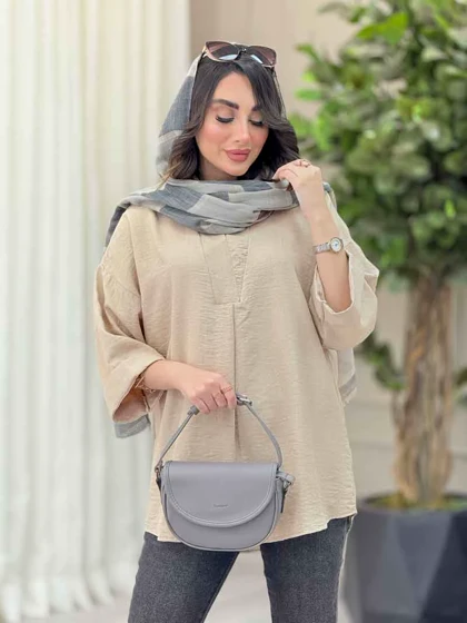 مانتو یقه ایستاده جلو بسته