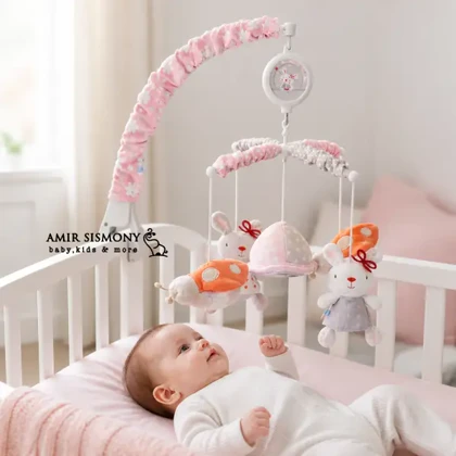 آویز تخت موزیکال رزبرن طرح little bunny