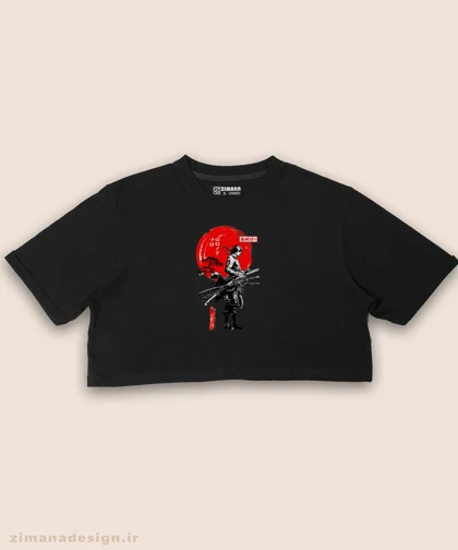 کراپ زنانه طرح وان پیس شخصیت زورو کد 985