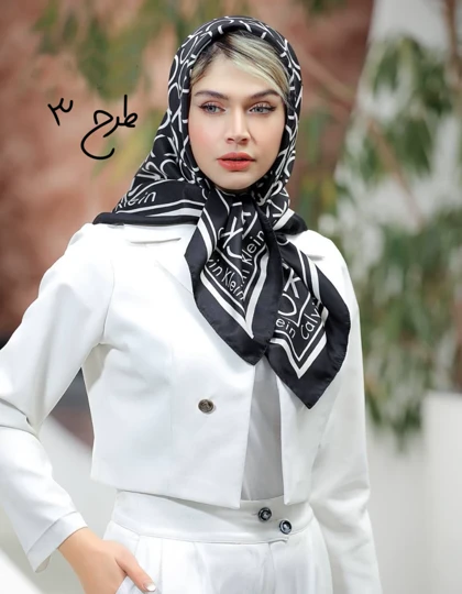 روسری ابریشم توییل مشکی 4199