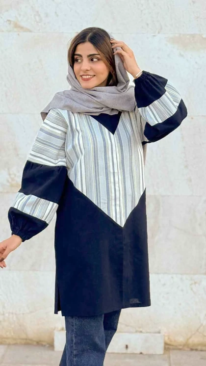 مانتو لینن مدل تندیس کد 142