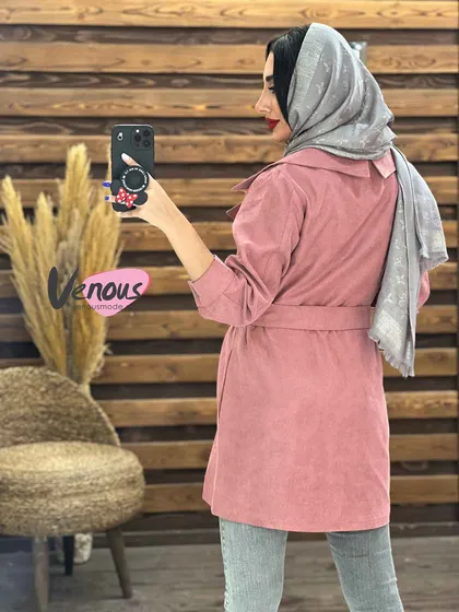 مانتو سوئیت چهار دکمه کمردار