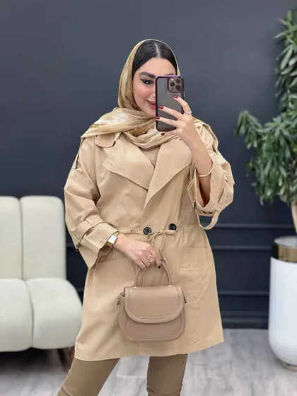 مانتو لینن چهاردکمه کاتیا