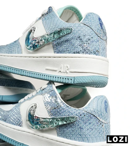 کفش کتانی مردانه و زنانه سفید آبی NIKE dunk low steam puppet مدل 7276