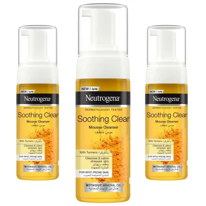 فوم شستشوی صورت نوتروژینا Neutrogena مدل Soothing Clear حاوی زردچوبه حجم 150ml