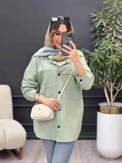 مانتو پشت دکمه دو جیب