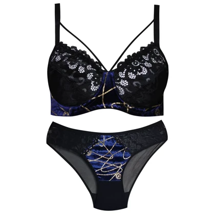 ست شورت و سوتین مخملی رعدوبرقی 102047 سایز75