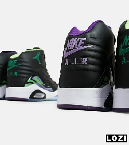 کفش کتانی ساق‌دار مردانه مشکی سبز بنفش Nike air jordan 6