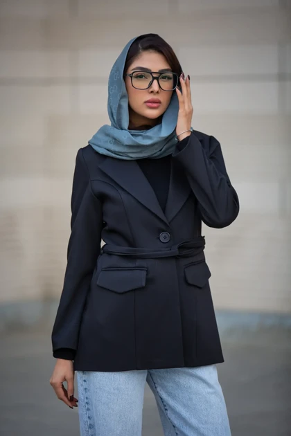 کت زنانه بلدینگ کمر بنددار