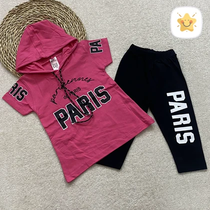 تیشرت ساپورت دخترانه پنبه مدل PARIS مناسب 2 تا 6 سال