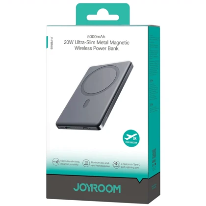 پاوربانک مگنتی 15 وات و تایپ سی 20 وات فست شارژ 5000 فوق‌العاده ظریف جویروم JR-PBM08