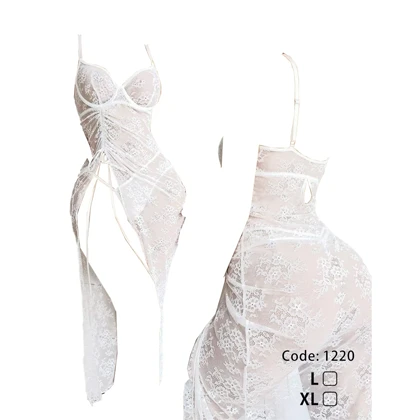 لباس خواب بلند رنگ سفید برند گلوریا کد 1220