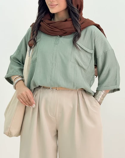 شومیز جلو بسته پارمیدا(118)کد:5723