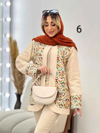 مانتو کتی لینن خرجه کاری هندی