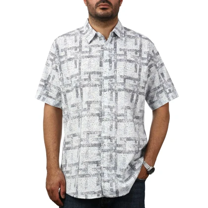 پیراهن آستین کوتاه طرح دار مردانه برند مد مدل 14212114