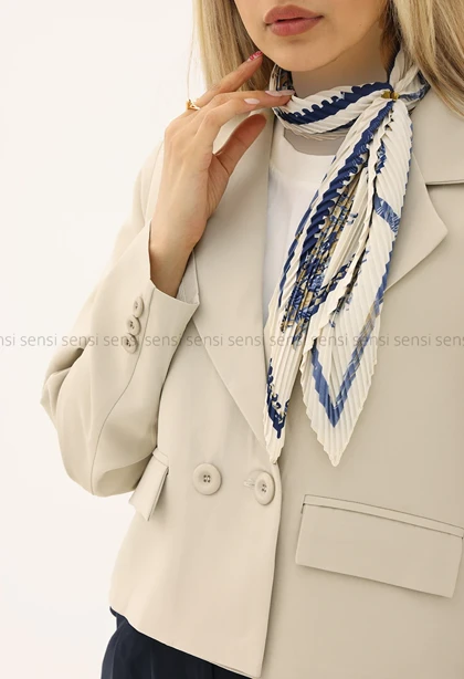 دستمال گردن طرح دار پلیسه کد1005458