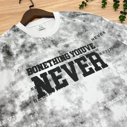 تیشرت باکسی پسرانه طرح NEVER