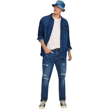 شلوار جین مردانه مام فیت زاپ‌دار از pull & bear کد 269