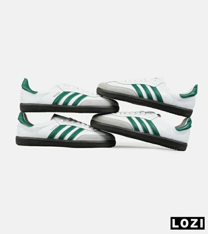 کفش کتانی مردانه و زنانه سامبا سفید سبز ADIDAS Samba مدل 7261