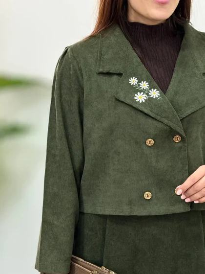 ست کت و دامن گلدوزی سیمین 1