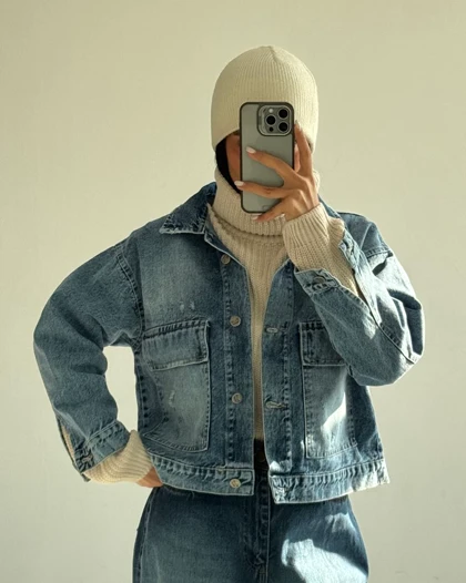 کت جین جیب پاکتی کد 100146