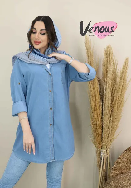 مانتو جین جلو دکمه