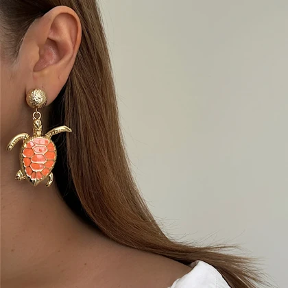 گوشواره لاک پشت رنگی تابستانی کد 1092