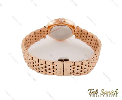 ساعت تیسوت زنانه رزگلد نگین‌دار Tissot-3854-L
