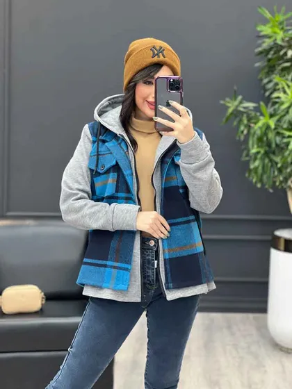 شکت چهارخونه ترکیبی دو جیب پاکتی