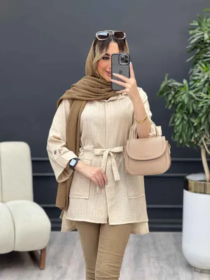 مانتو دکمه مخفی آستین پاگن