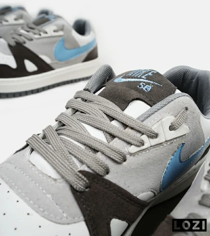 کفش کتانی مردانه طوسی سفید آبی نایک NIKE SB