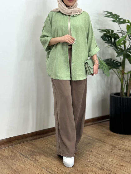 تونیک مانتویی دکمه مخفی پارمین